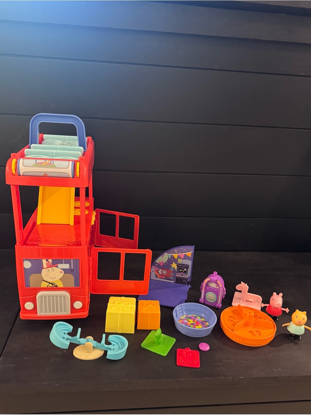 Peppa Pig Figure & Playset Lot Party Bus RV Vehicles Furniture Huge Bundle